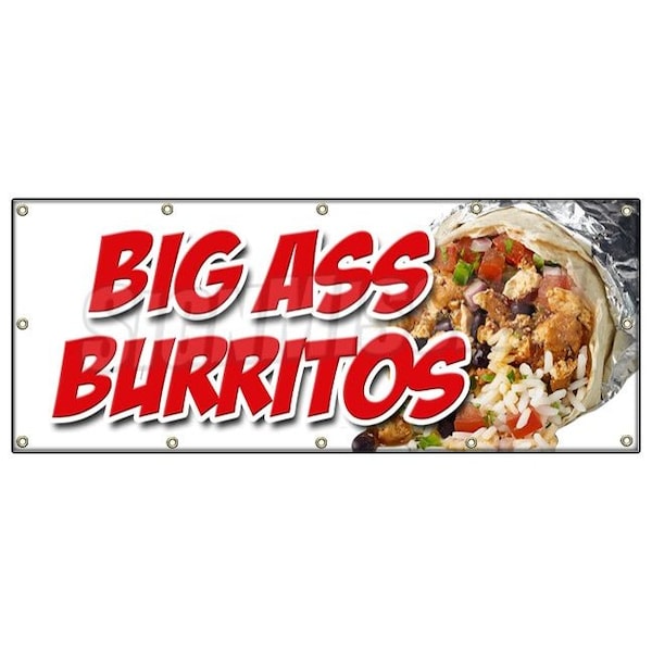 BIG A* BURRITOS BANNER SIGN huge large extra enormous meal mexican eat